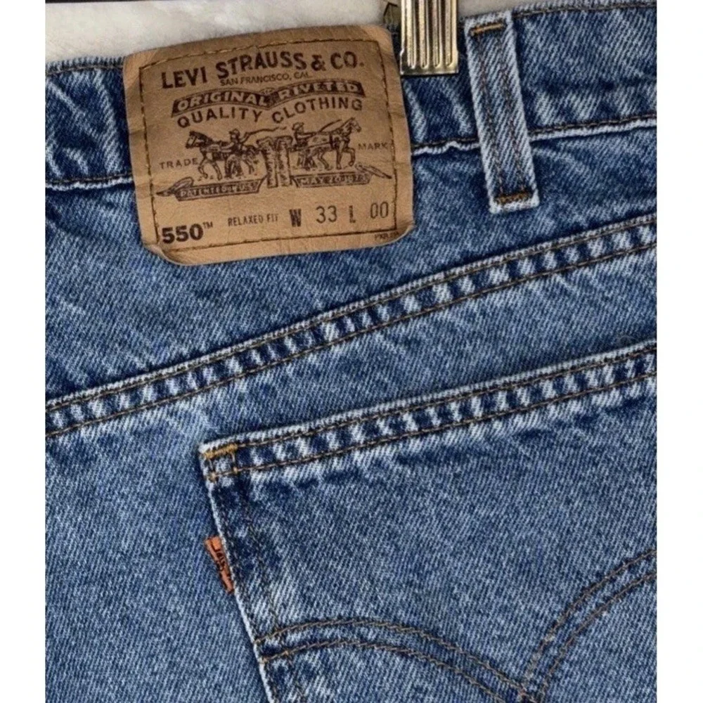 Vintage Levi's 505 Shorts Orange Tab Mens 33 Medium Wash Denim Jorts USA 90s Y2K